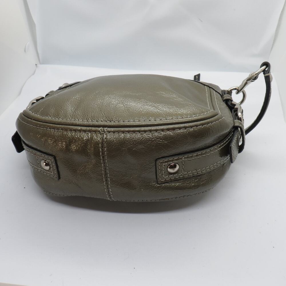 Coach Zoe Hobo Bag Olive Green Patent Leather Y2K Vintage Small Shoulder Purse - Picture 6 of 10